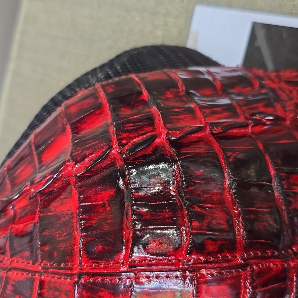 Red Crocodile Pattern Cap Hand Made - Picture 8 of 11
